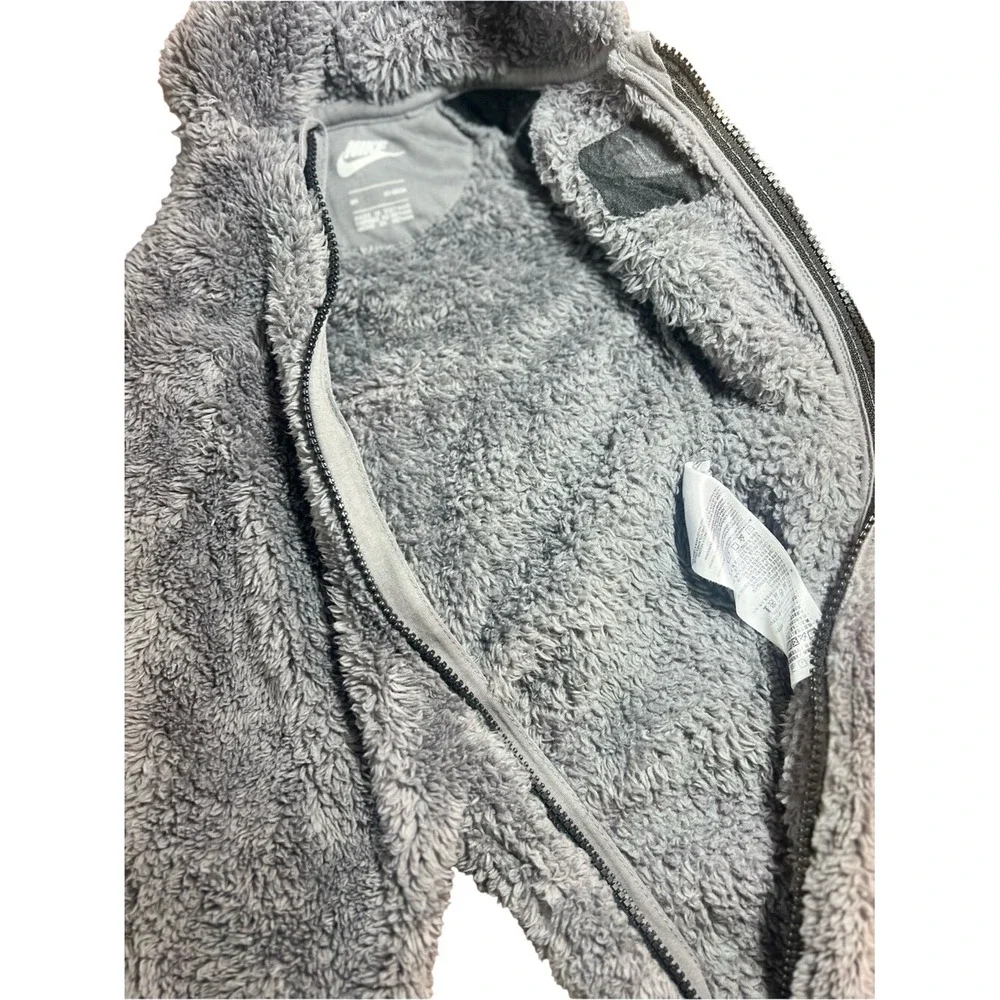 Nike Baby Faux‎ Sherpa Hooded Coverall Gray Black 6M Excellent Condition